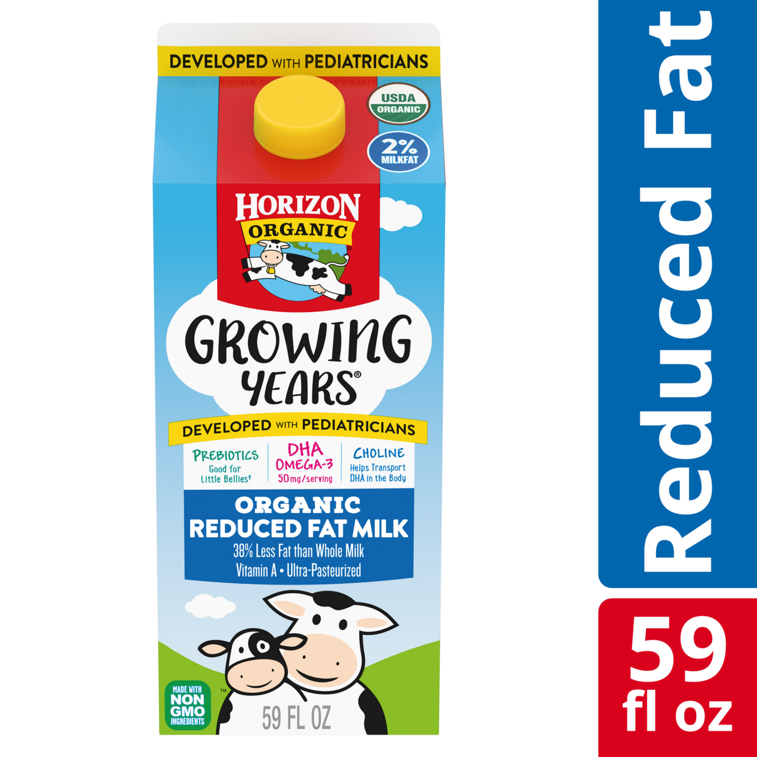 slide 1 of 5, Horizon Organic Growing Years 2% Milk with DHA Omega-3, 59 fl oz. Carton, 59 fl oz