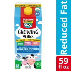 Horizon Organic Growing Years 2% Milk with DHA Omega-3, Choline, and Prebiotics, 59 fl oz Carton​