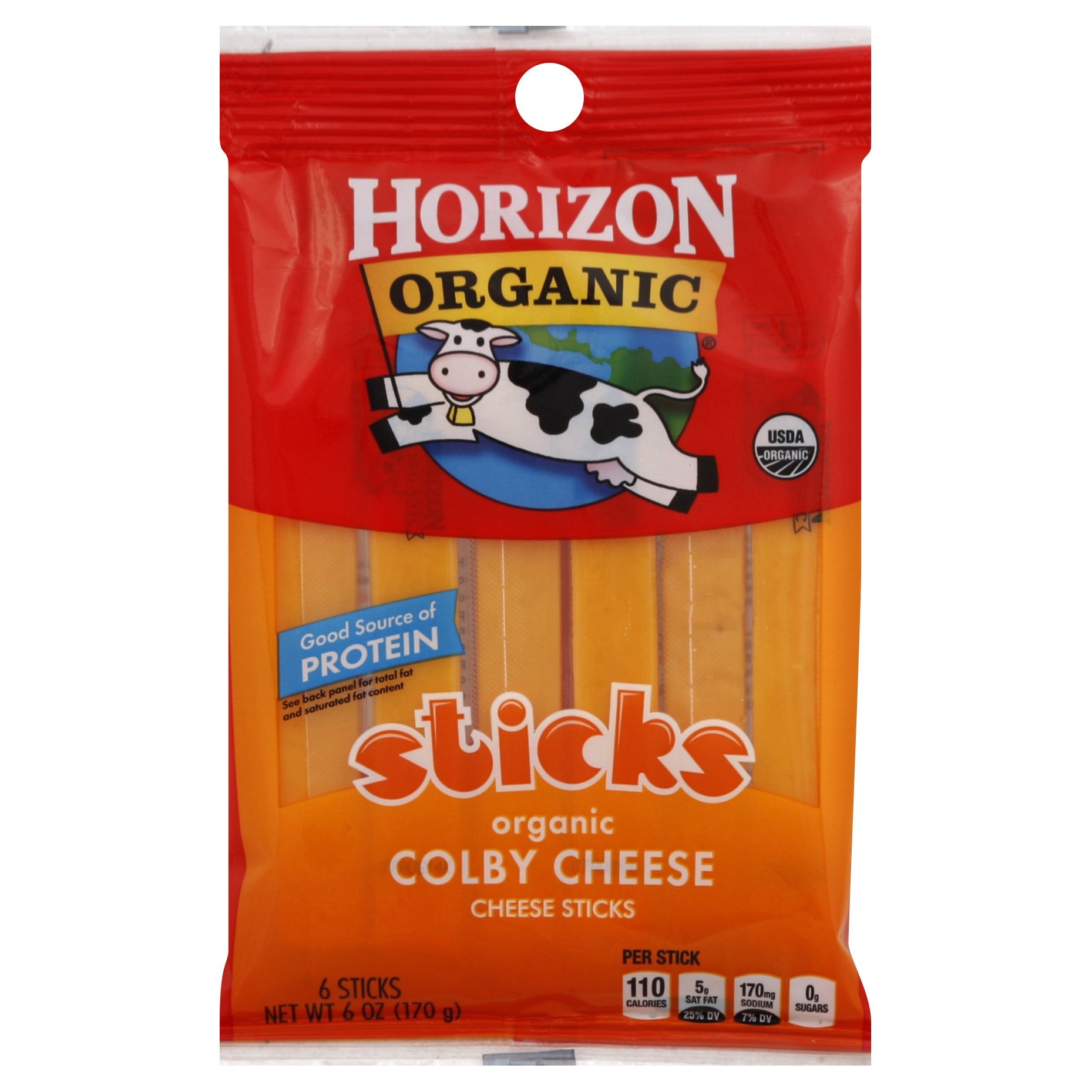 slide 1 of 8, Horizon Organic Organic Colby Cheese Sticks, 6 oz