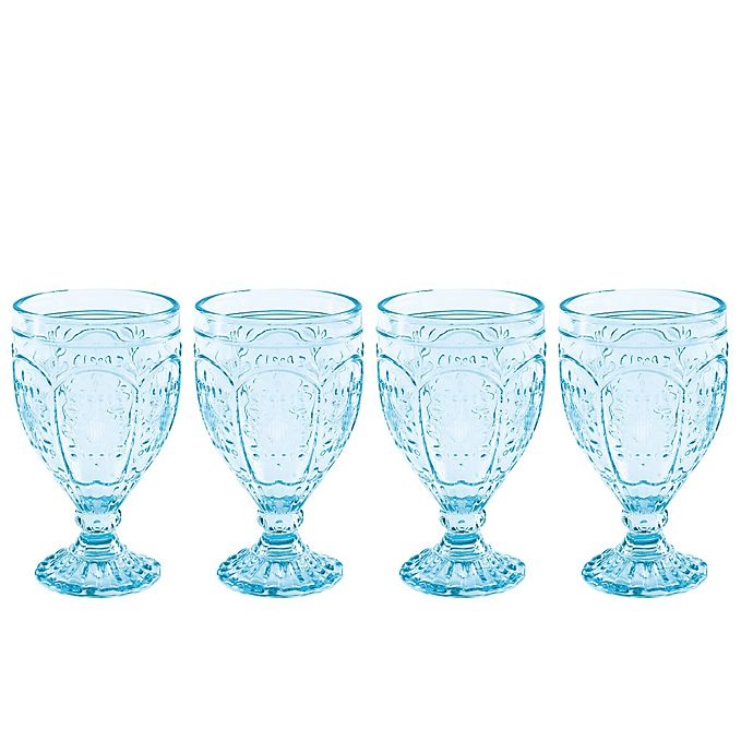 slide 2 of 2, Fitz and Floyd Trestle Goblets - Aqua, 4 ct