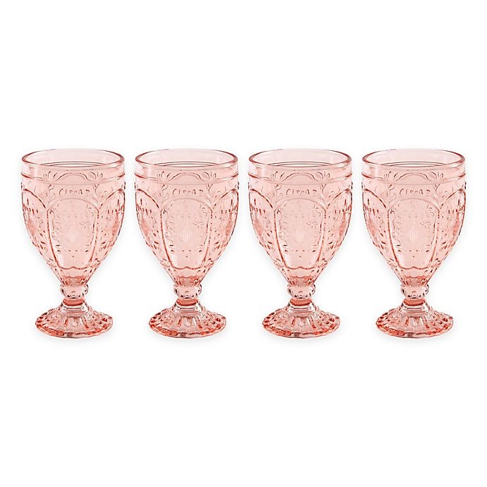 slide 1 of 1, Fitz and Floyd Trestle Goblets - Blush, 4 ct