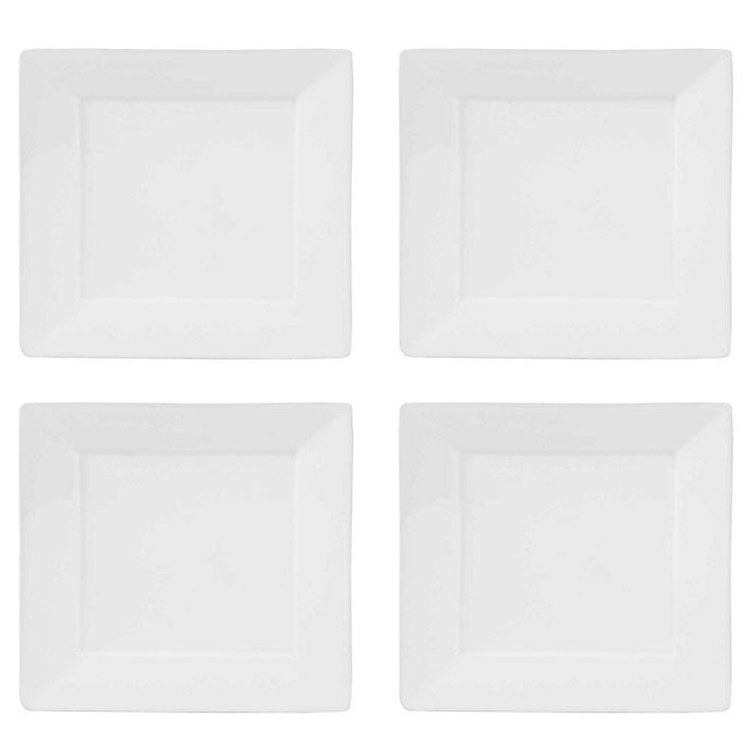 slide 2 of 3, Everyday White by Fitz and Floyd Square Dinner Plates - White, 4 ct