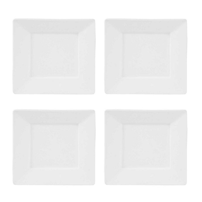 slide 2 of 3, Everyday White by Fitz and Floyd Square Salad Plates - White, 4 ct