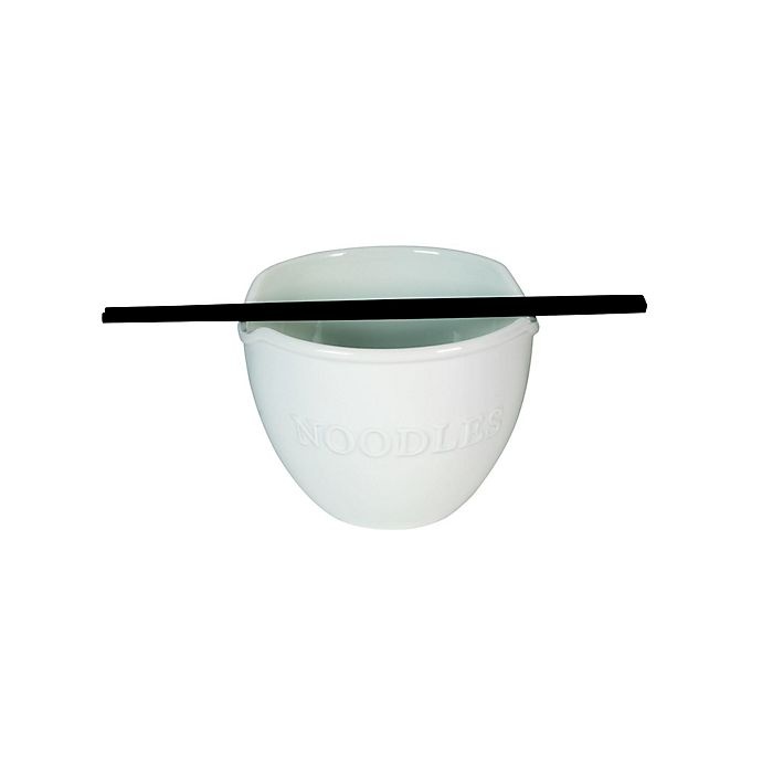 slide 2 of 2, Everyday White by Fitz and Floyd Bistro Noodle Bowl with Chopsticks, 1 ct