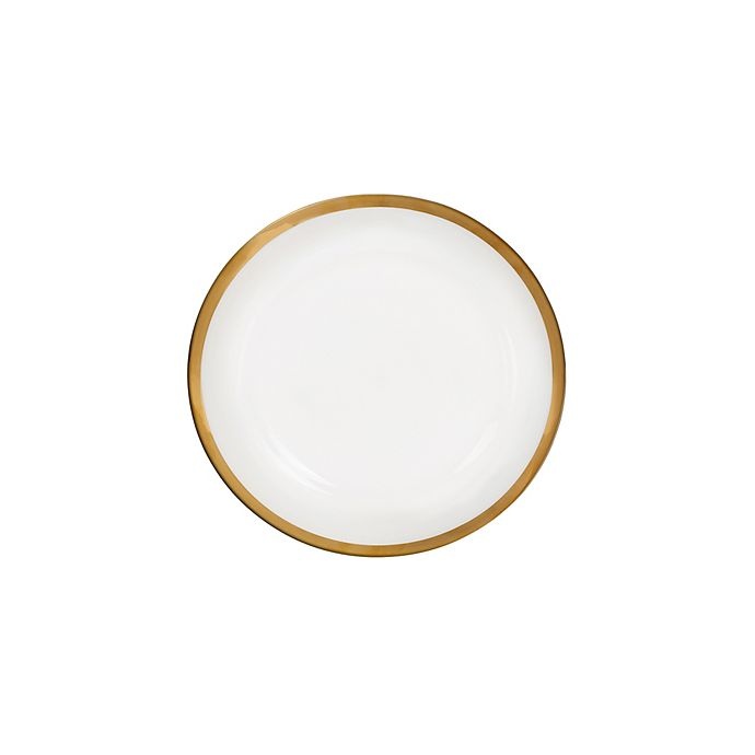 slide 2 of 7, Nevaeh White by Fitz and Floyd Grand Rim Wide Band Gold Place Setting, 5 ct