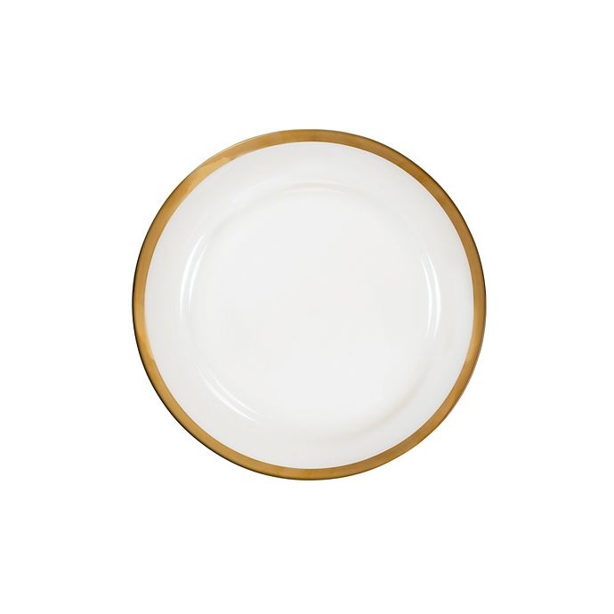 slide 3 of 7, Nevaeh White by Fitz and Floyd Grand Rim Wide Band Gold Place Setting, 5 ct