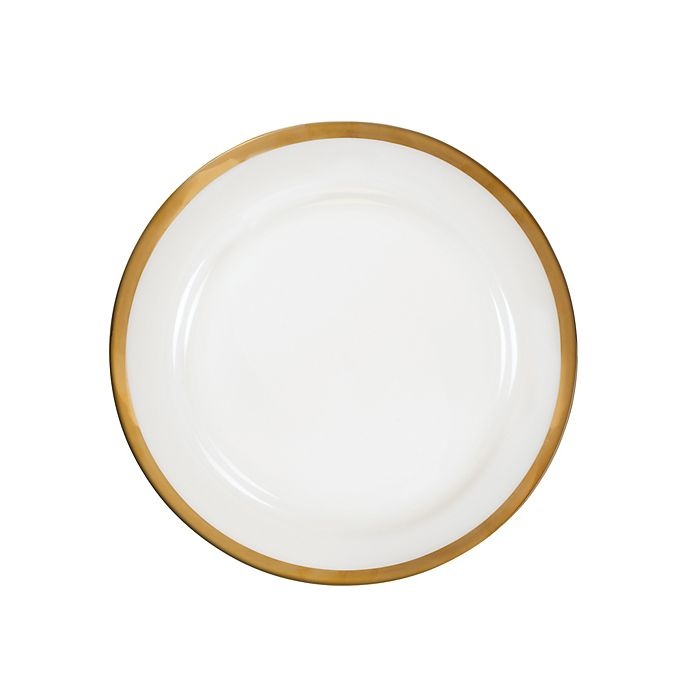 slide 4 of 7, Nevaeh White by Fitz and Floyd Grand Rim Wide Band Gold Place Setting, 5 ct