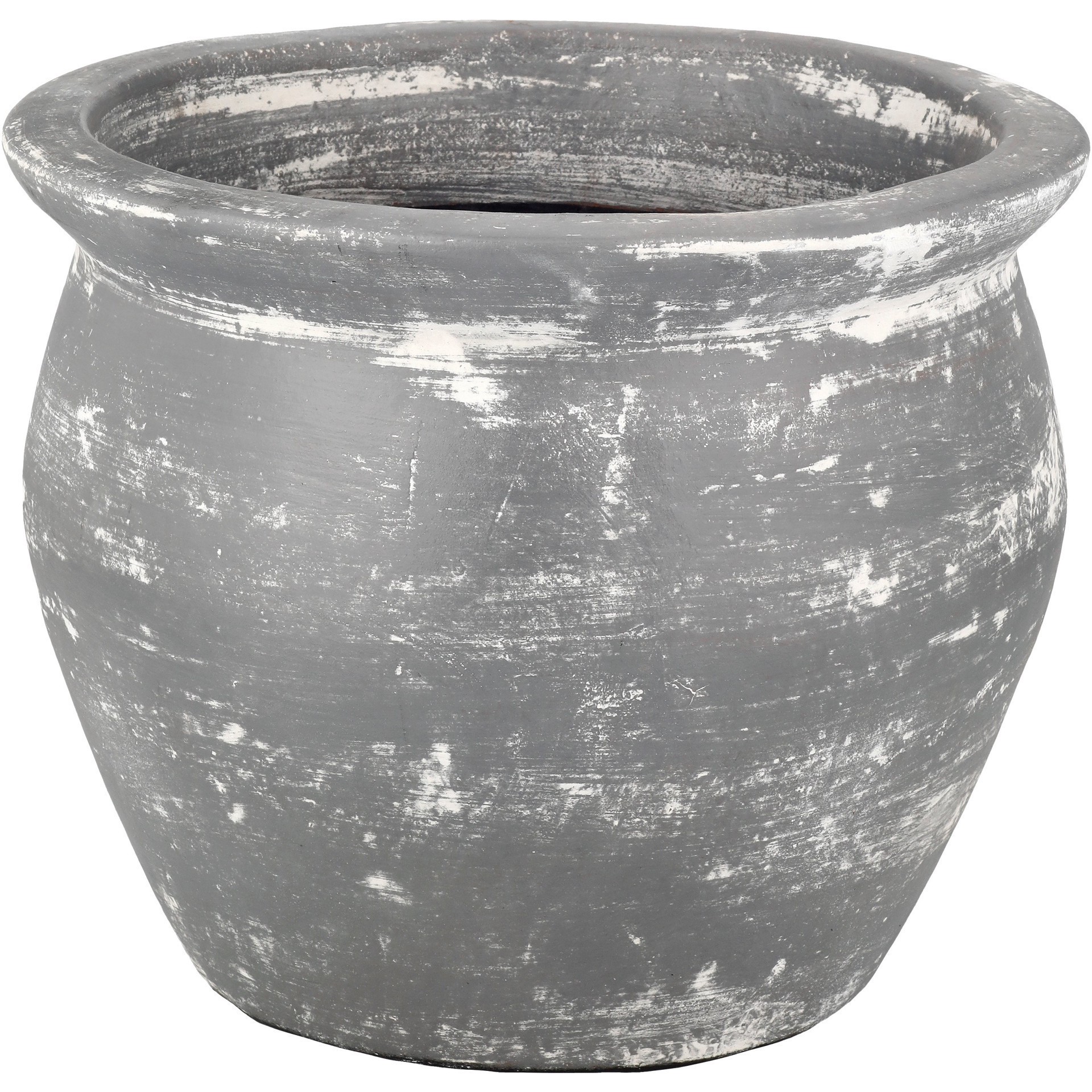 slide 1 of 1, Blue Orange Pottery Large Clay Trompo Planter - Gray, 15 ft x 19 ft