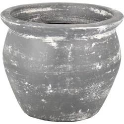 Blue Orange Pottery Large Clay Trompo Planter - Gray