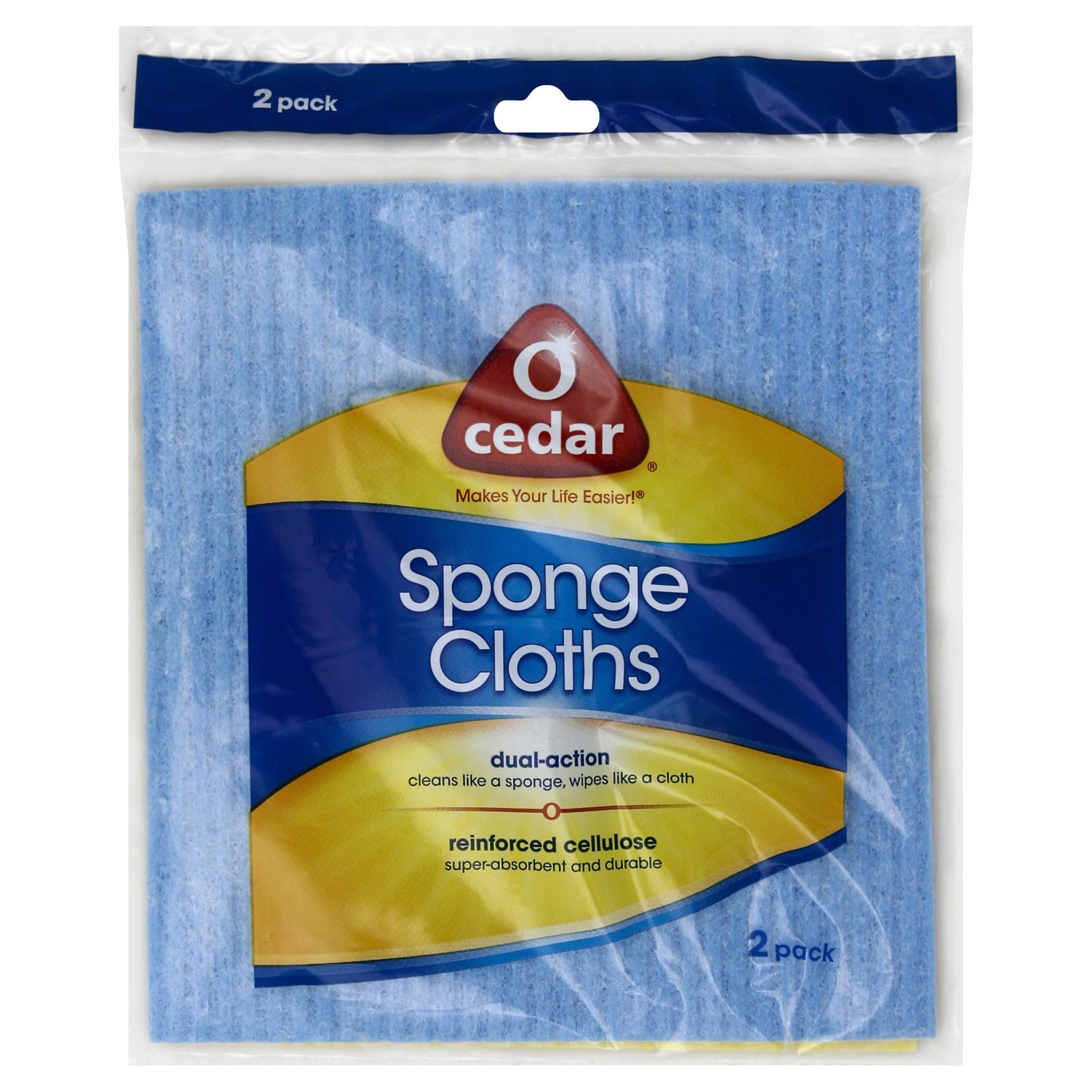slide 1 of 2, O-Cedar Sponge Cloths 2 ea, 2 ct