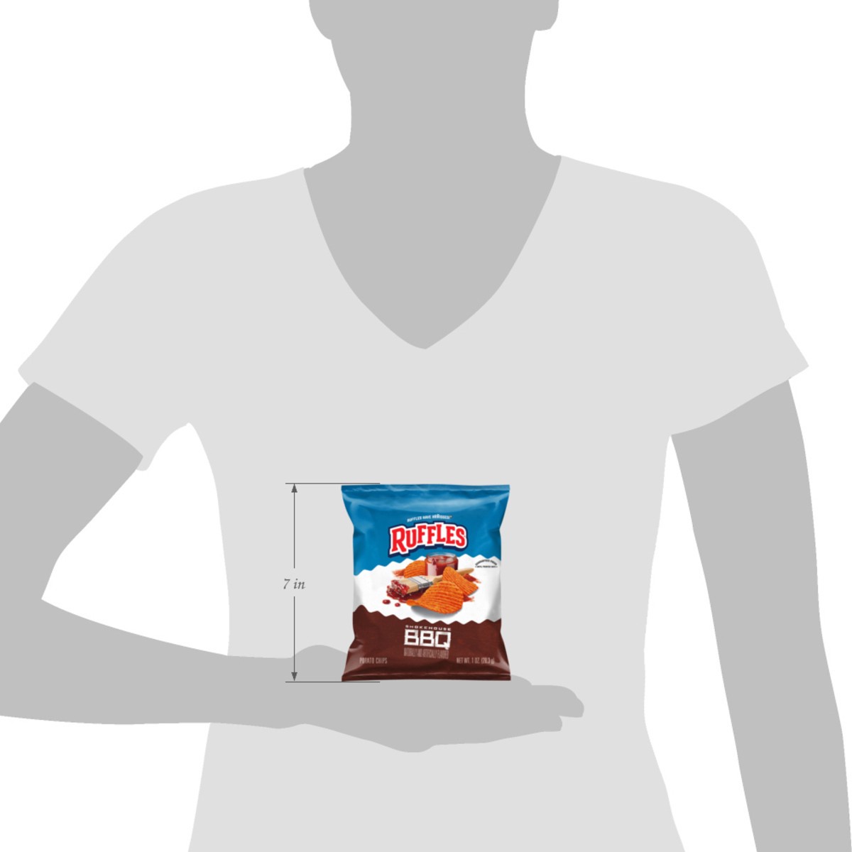 slide 2 of 8, Ruffles Potato Chips Smokehouse BBQ 1 Oz, 1 oz