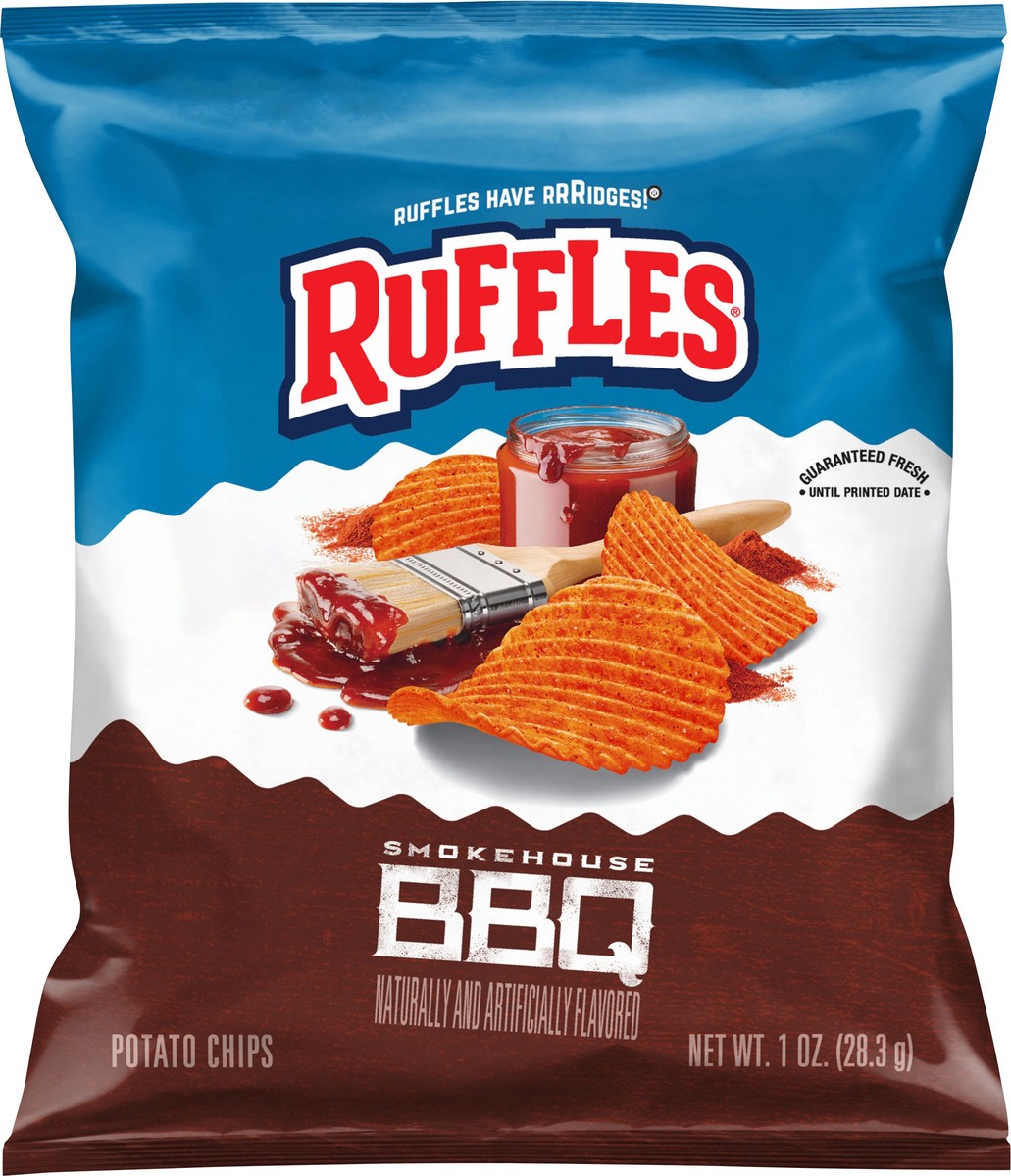 slide 5 of 8, Ruffles Potato Chips Smokehouse BBQ 1 Oz, 1 oz