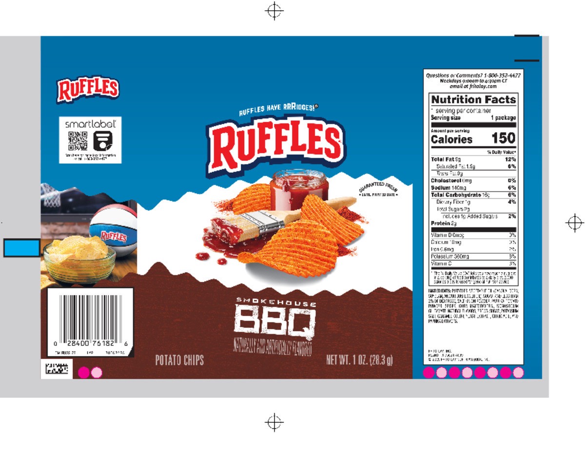 slide 3 of 8, Ruffles Potato Chips Smokehouse BBQ 1 Oz, 1 oz