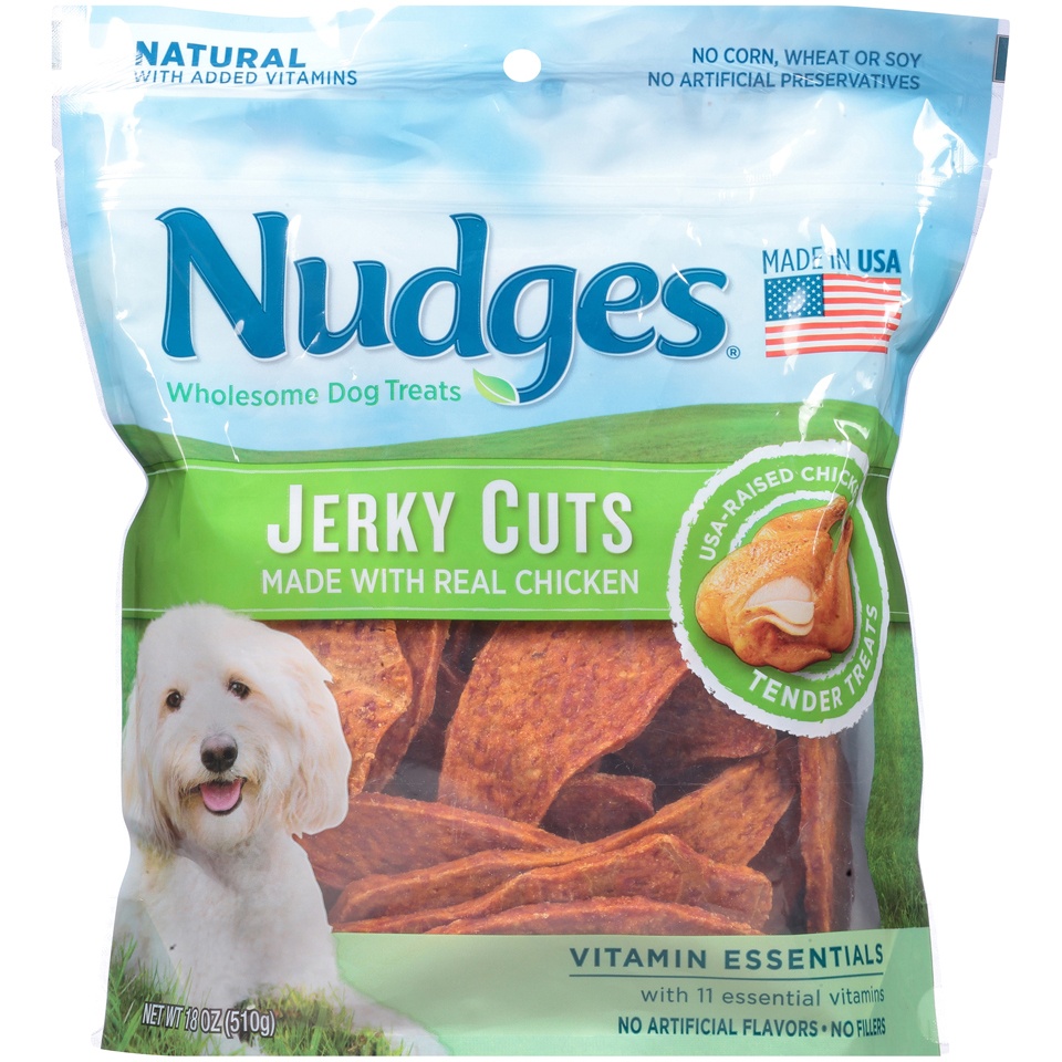 slide 2 of 4, Tyson Pet Products, Inc. Nudges Jerky Cuts Vitamin Essentials Wholesome Dog Treats, 18 oz