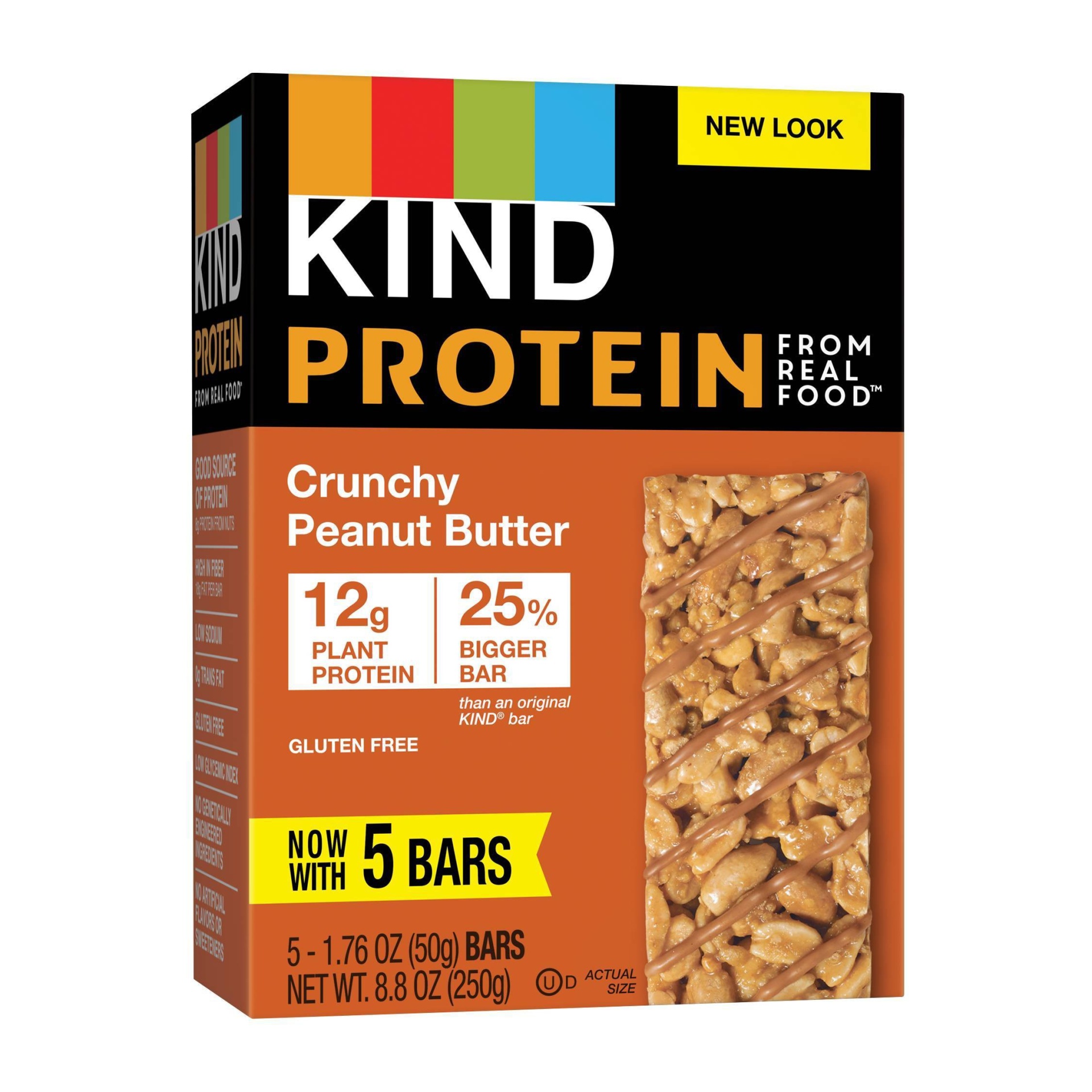 slide 1 of 1, KIND Protein Crunchy Peanut Butter Bars, 5 ct; 1.76 oz