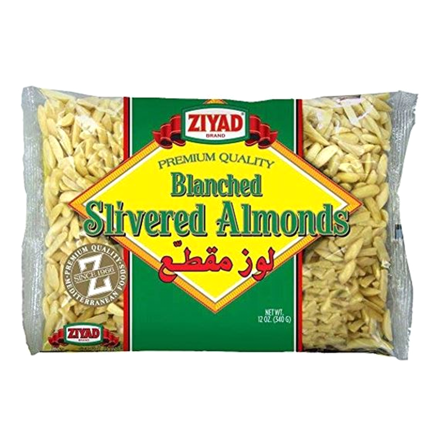 slide 1 of 1, Ziyad Blanched Slivered Almonds, 12 oz