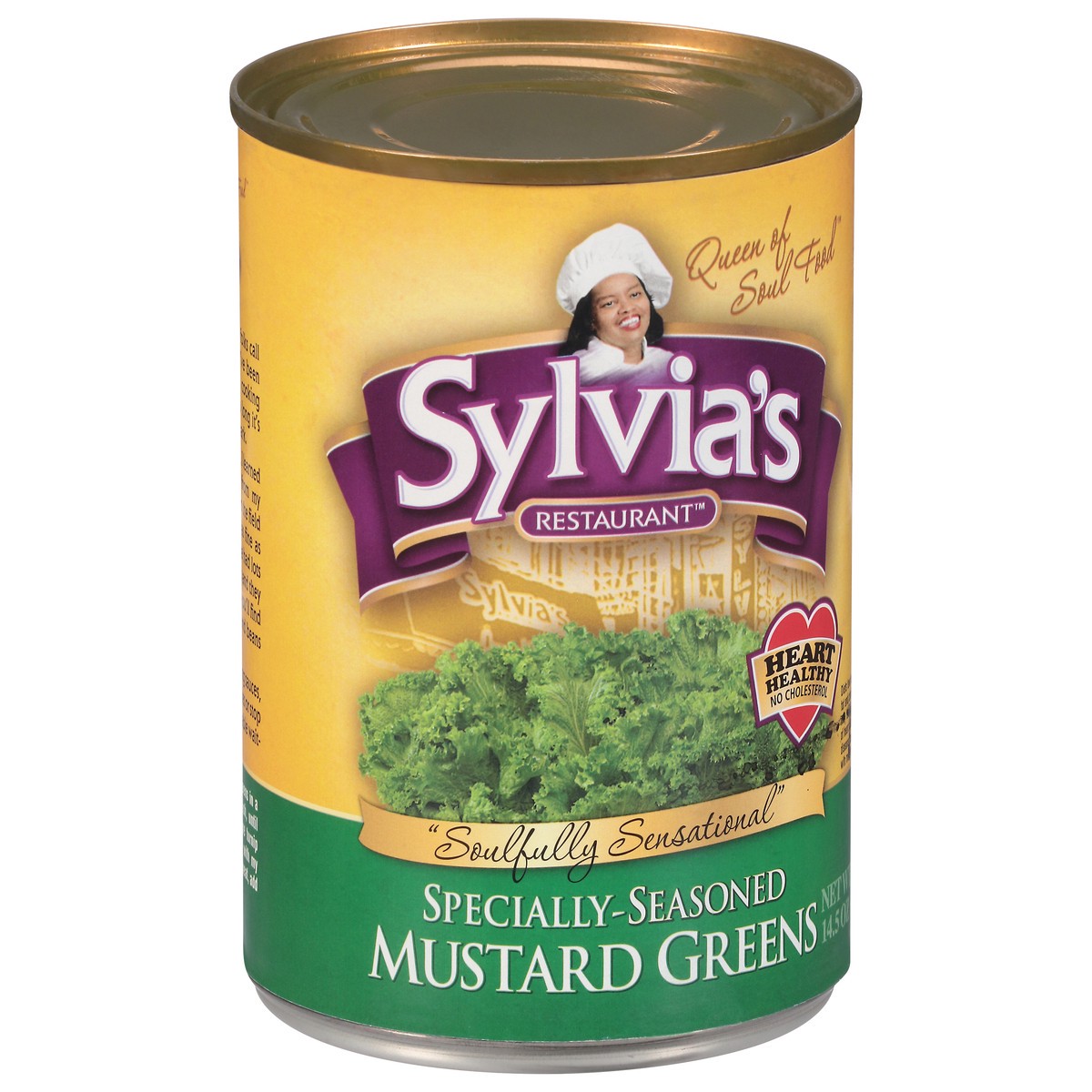 slide 3 of 9, Sylvia's Restaurant Specially-Seasoned Mustard Greens 14.5 oz, 14.5 oz