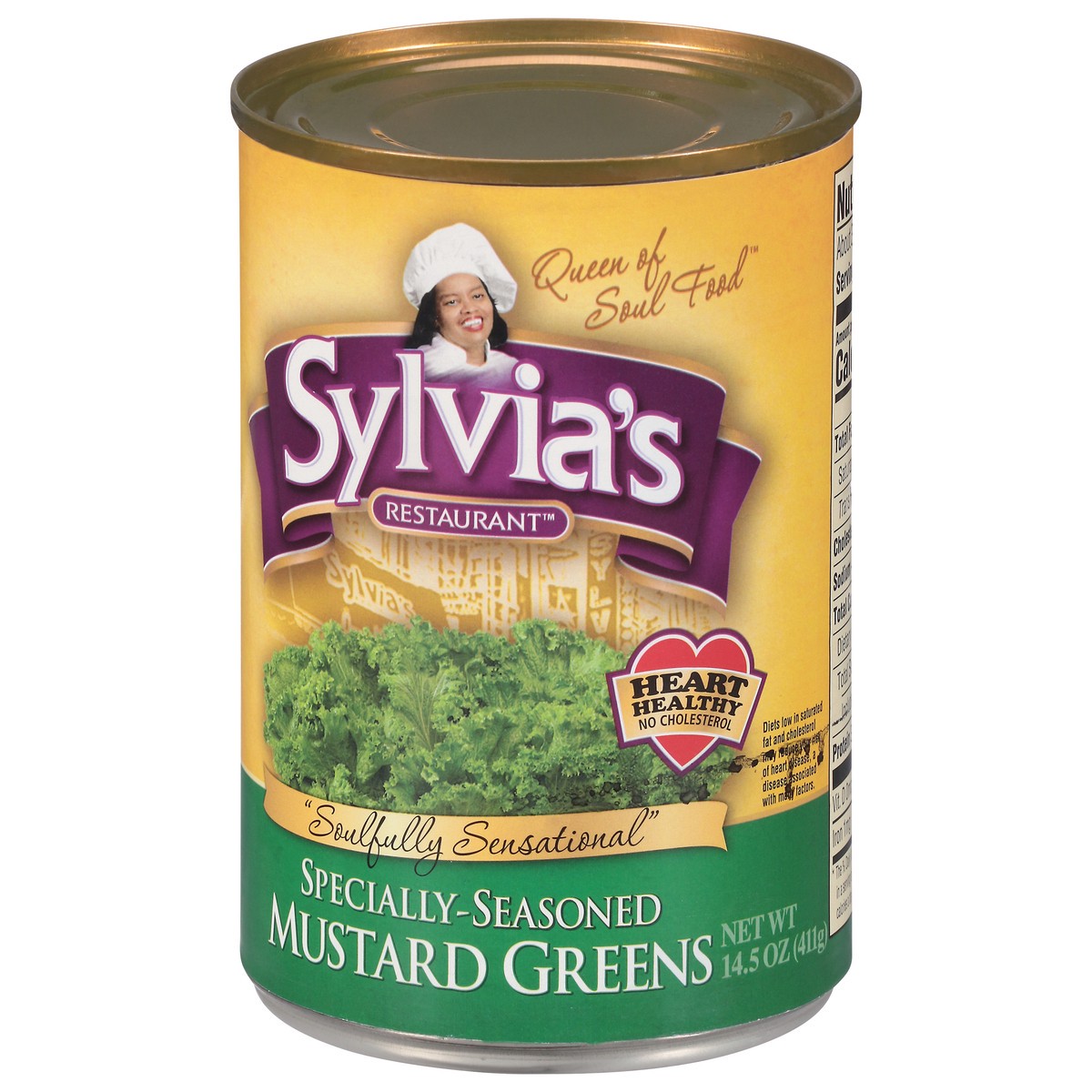 slide 8 of 9, Sylvia's Restaurant Specially-Seasoned Mustard Greens 14.5 oz, 14.5 oz