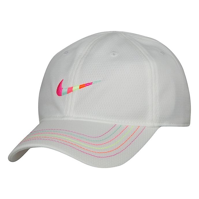 slide 1 of 2, Nike White Rainbow Swoosh Hat, 1 ct