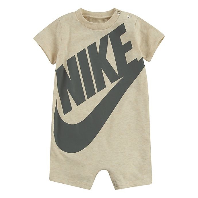 slide 1 of 2, Nike Newborn Futura Short Sleeve Romper - Ivory/Grey, 1 ct