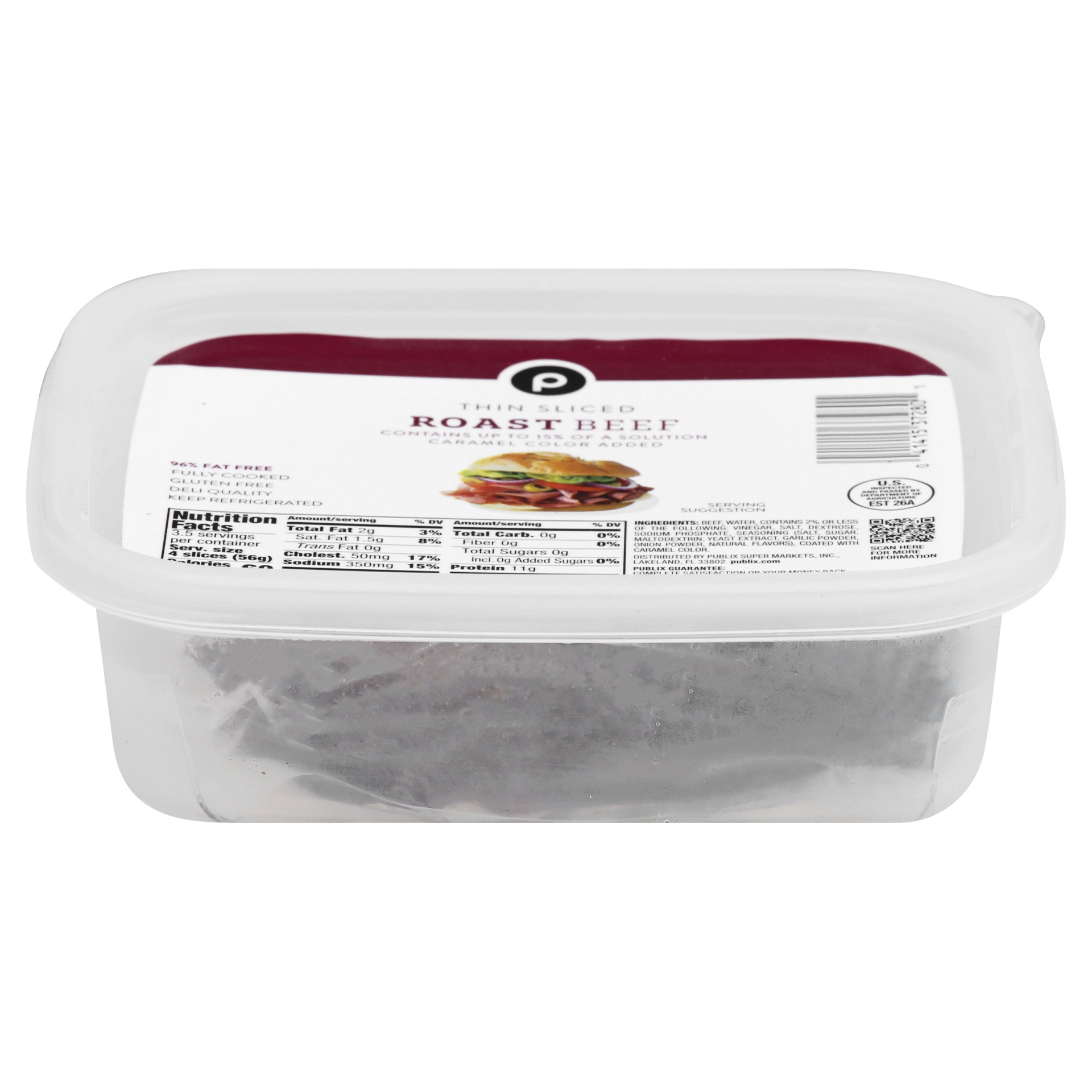 slide 1 of 1, Publix Thin Sliced Roast Beef, 7 oz