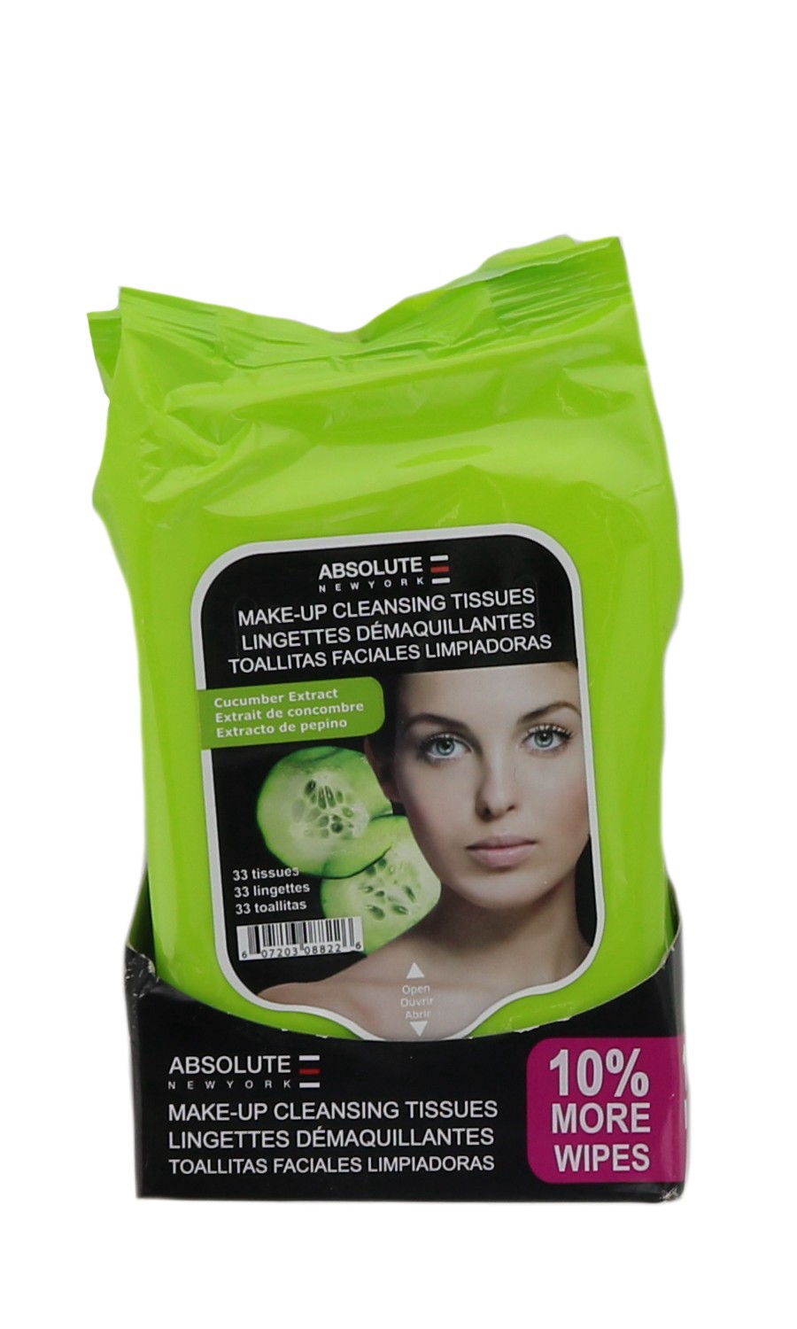 slide 1 of 1, Absolute Fruit Make-Up Cleansing Tissues, Cucumber Extract, 30 ct