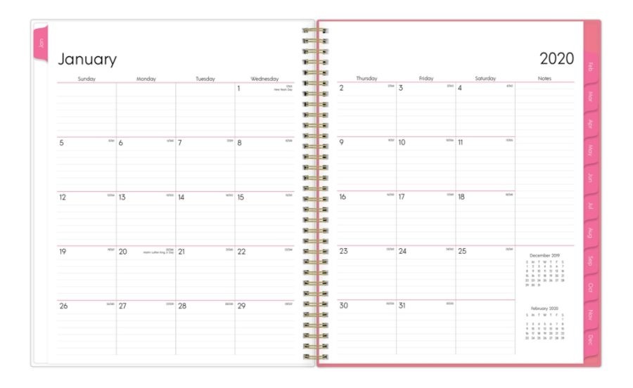 slide 3 of 4, Blue Sky Rosine Weekly/Monthly Cyo Planner, 8-1/2'' X 11'', Multicolor, January To December 2020, 115589, 1 ct