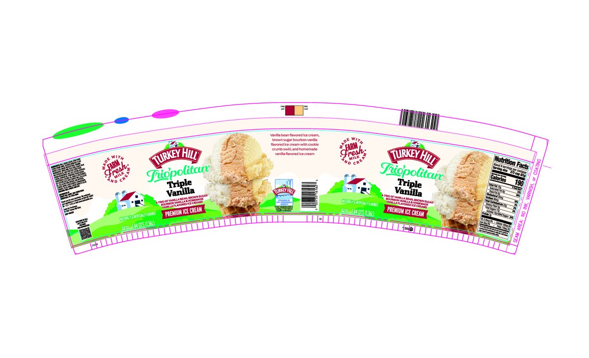 slide 7 of 7, Turkey Hill Trio'politan Triple Vanilla, 1.44 qt
