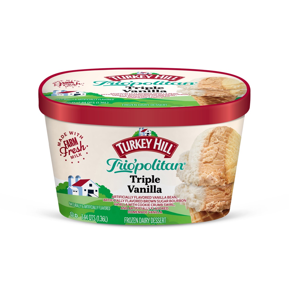 slide 6 of 7, Turkey Hill Trio'politan Triple Vanilla, 1.44 qt
