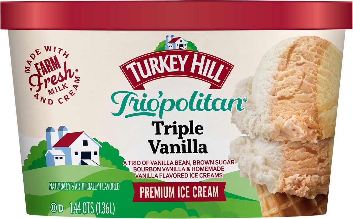 slide 4 of 7, Turkey Hill Trio'politan Triple Vanilla, 1.44 qt