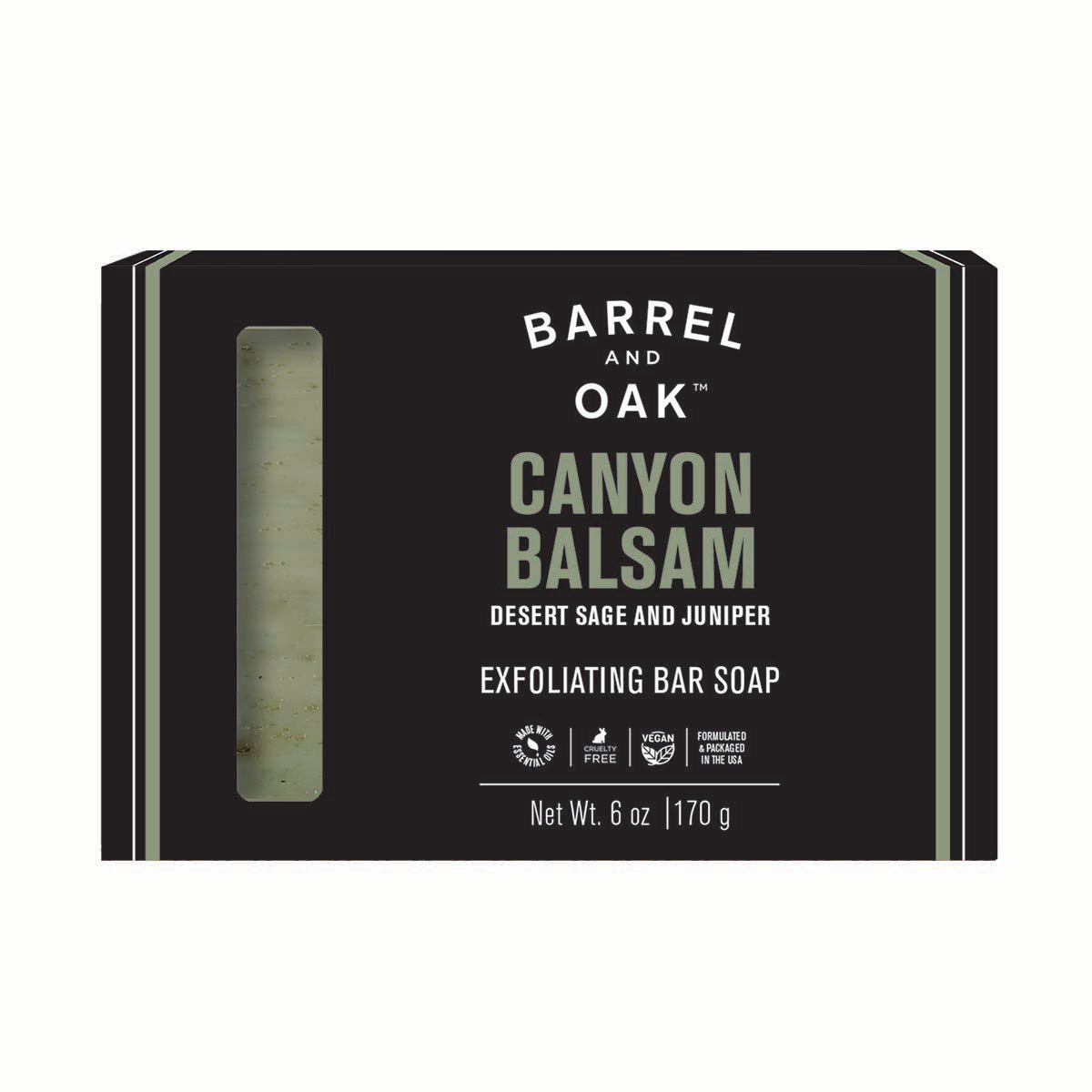 slide 1 of 1, Barrel and Oak Exfoliating Bar Soap - Canyon Balsam, 6 oz