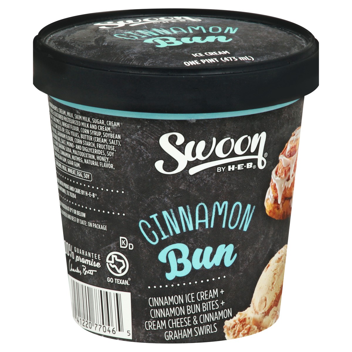 slide 4 of 10, Swoon by H-E-B Cinnamon Buns Ice Cream, 1 pint