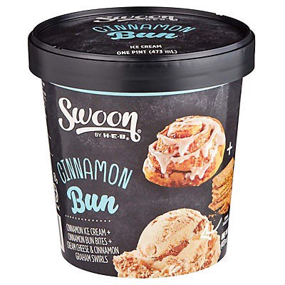 slide 1 of 10, Swoon by H-E-B Cinnamon Buns Ice Cream, 1 pint