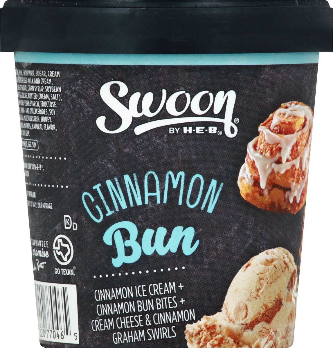 slide 9 of 10, Swoon by H-E-B Cinnamon Buns Ice Cream, 1 pint
