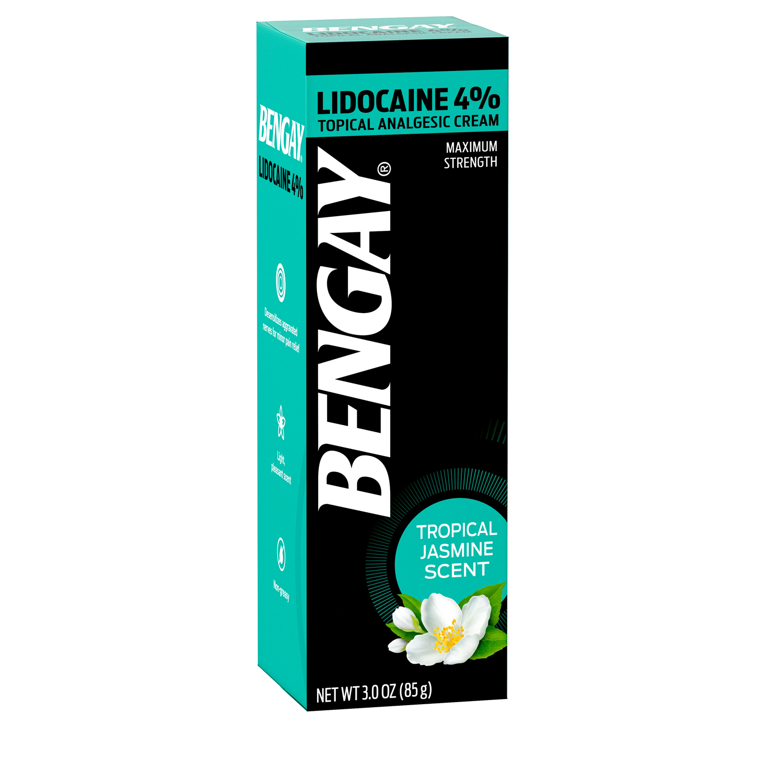 slide 4 of 5, BENGAY Lidocaine 4% Tropical Jasmine Cream, 3 Oz, 3 oz