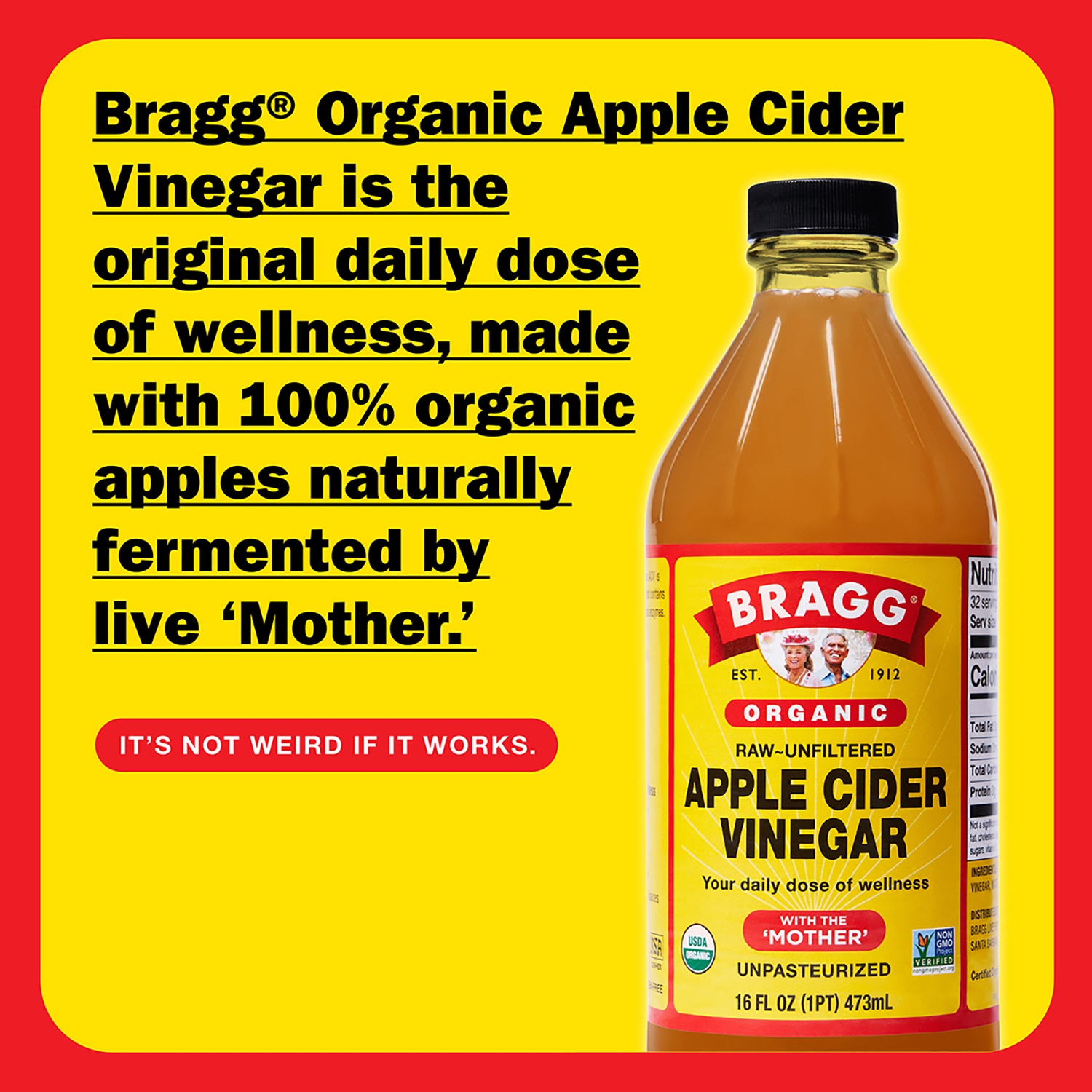slide 5 of 6, Bragg Organic Raw & Unfiltered Apple Cider Vinegar, 16 oz