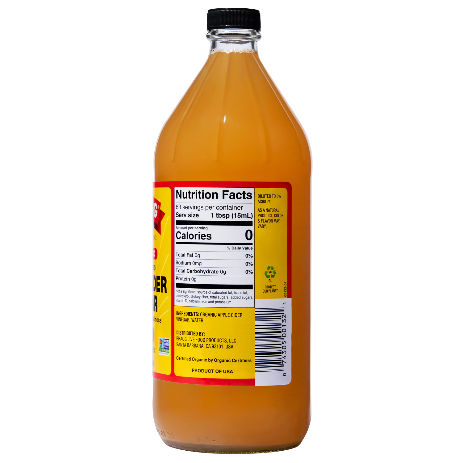 slide 2 of 5, Bragg Organic Raw & Unfiltered Apple Cider Vinegar, 32 oz