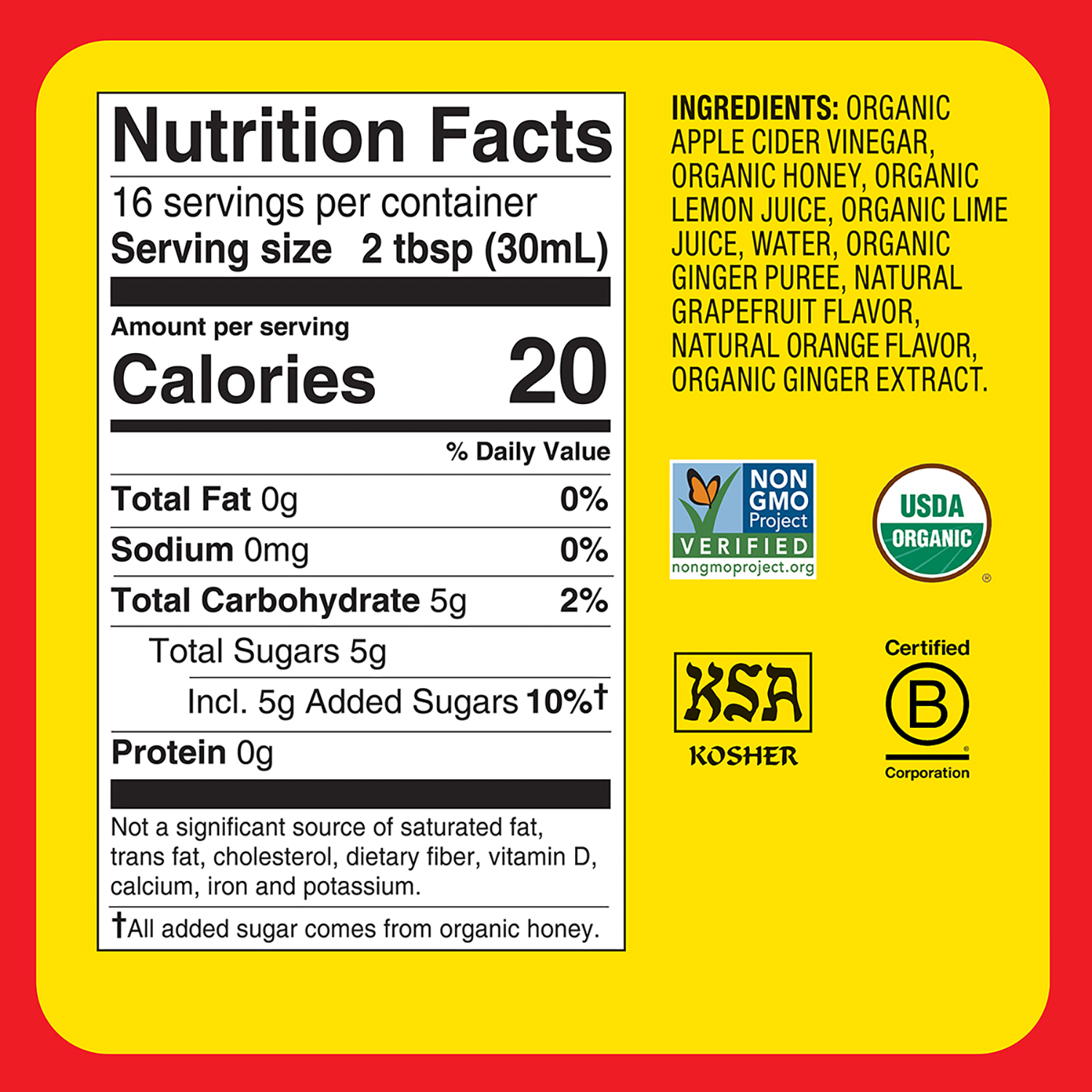 slide 3 of 6, Bragg Organic Citrus Ginger Vinegar - 16 oz, 16 oz