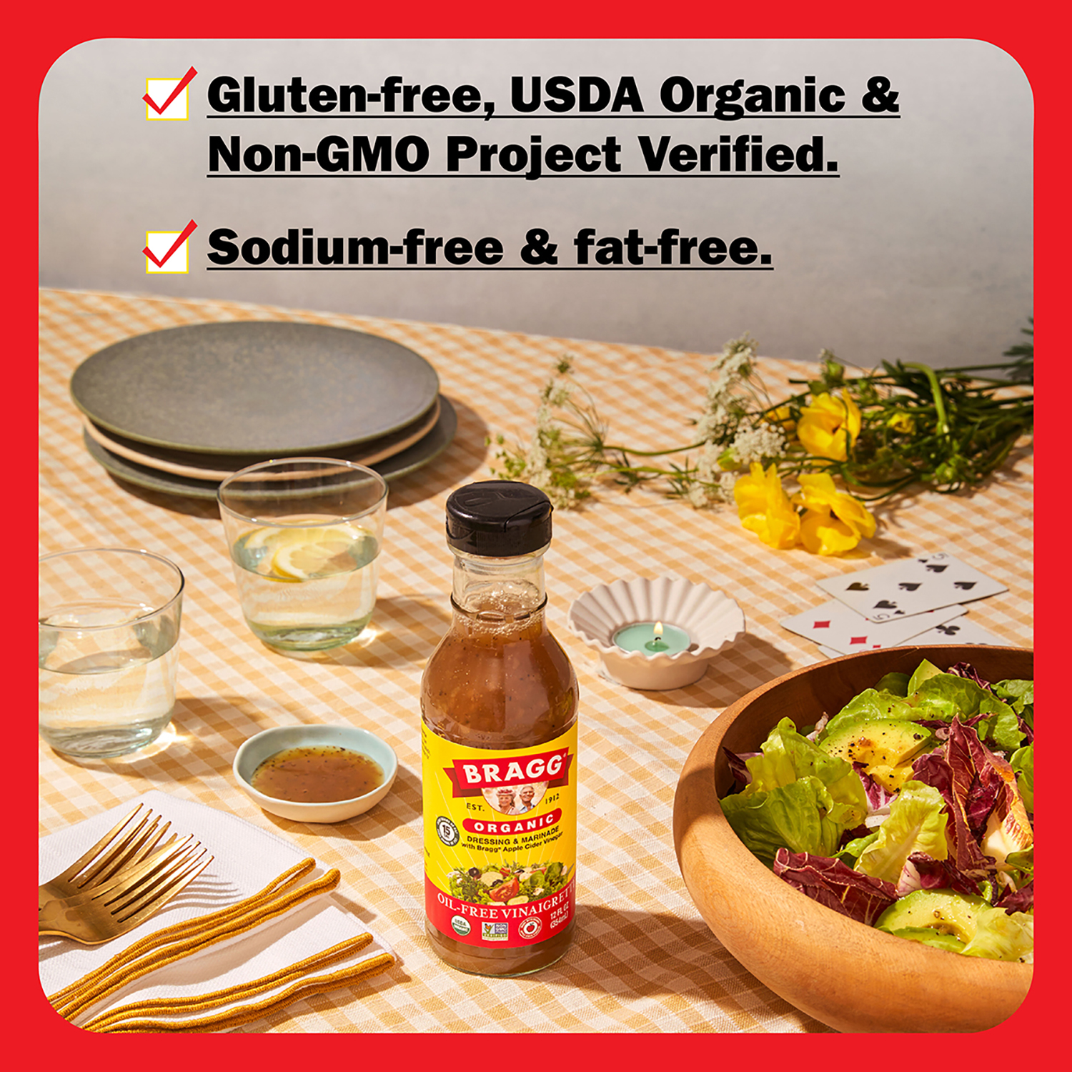 slide 3 of 6, Bragg Organic Apple Cider Vinaigrette, 12 oz