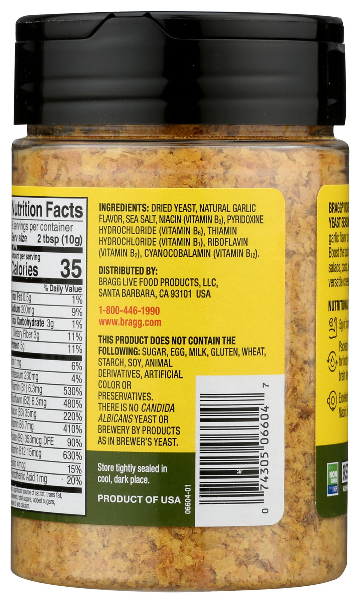 slide 2 of 3, Bragg Roasted Garlic Nutritional Yeast 3.0 oz, 3 oz