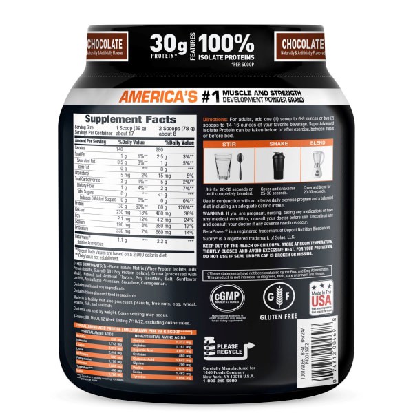 slide 2 of 5, Body Fortress Super Advanced 100% Protein Isolate, Chocolate, 1.5 lb