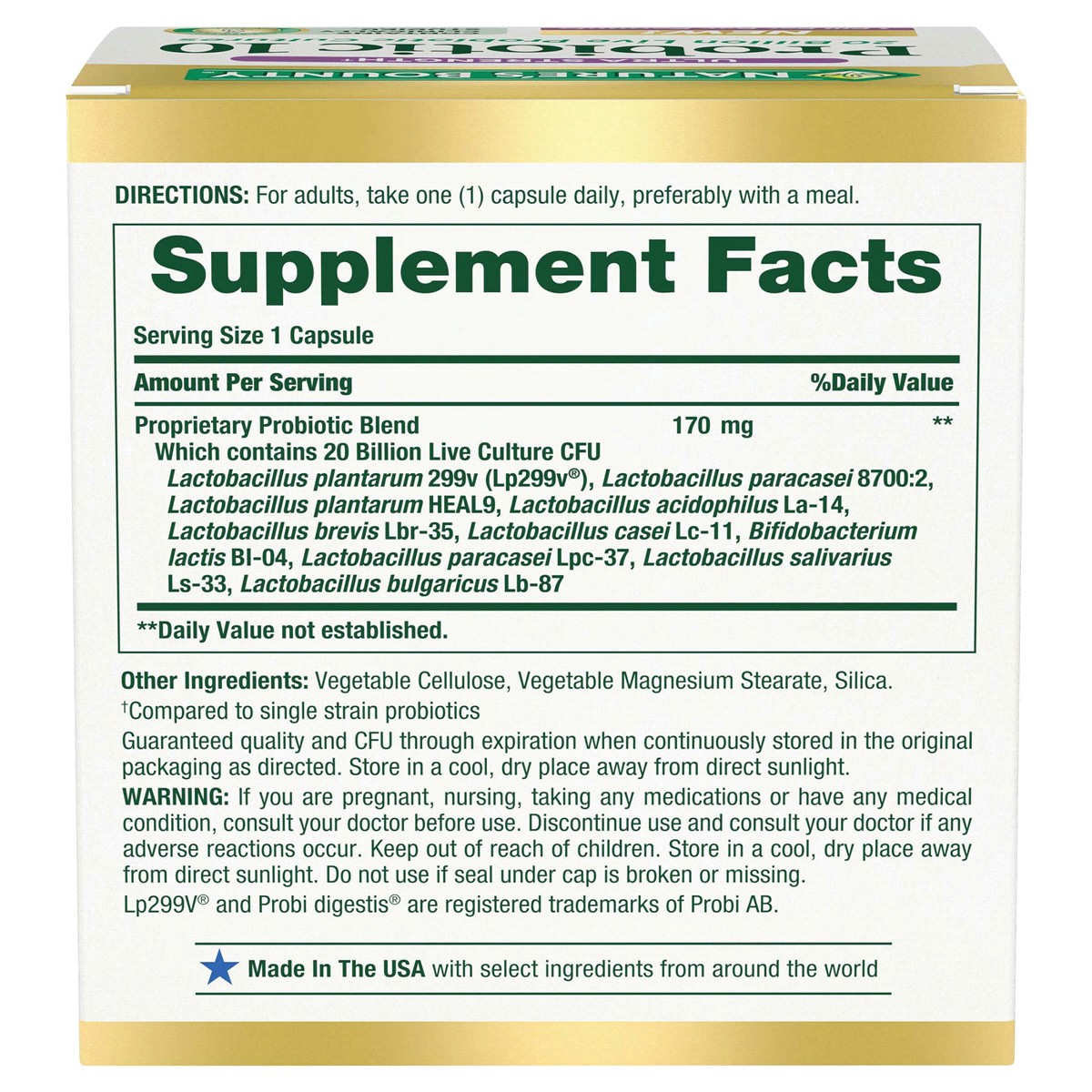 slide 2 of 2, Nature's Bounty Ultra Strength Probiotic 10 30 Capsules, 30 ct