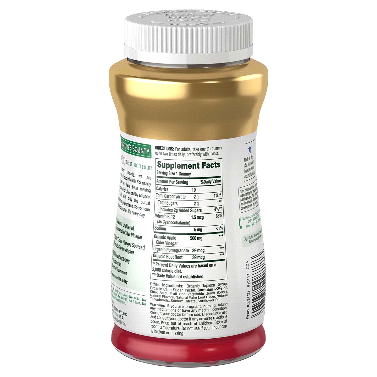 slide 2 of 2, Nature's Bounty Apple Cider Vinegar Gummies, 60 ct