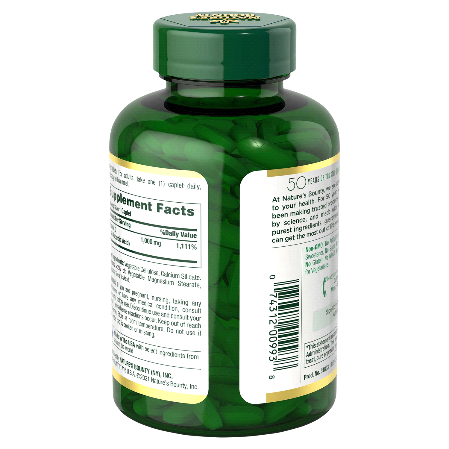 slide 2 of 3, Nature's Bounty Vitamin C, 1000 mg, Caplets, 300 ct