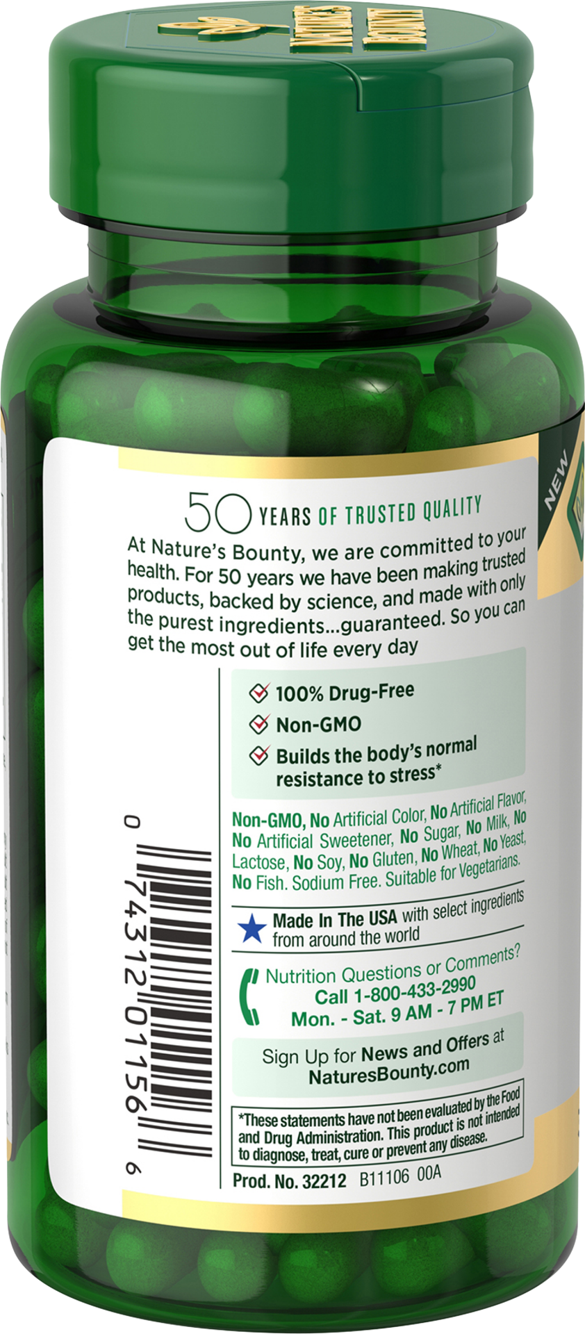 slide 2 of 2, Nature's Bounty Rhodiola 400 mg Mental Fatigue & Stress Relief 30 Capsules, 30 ct