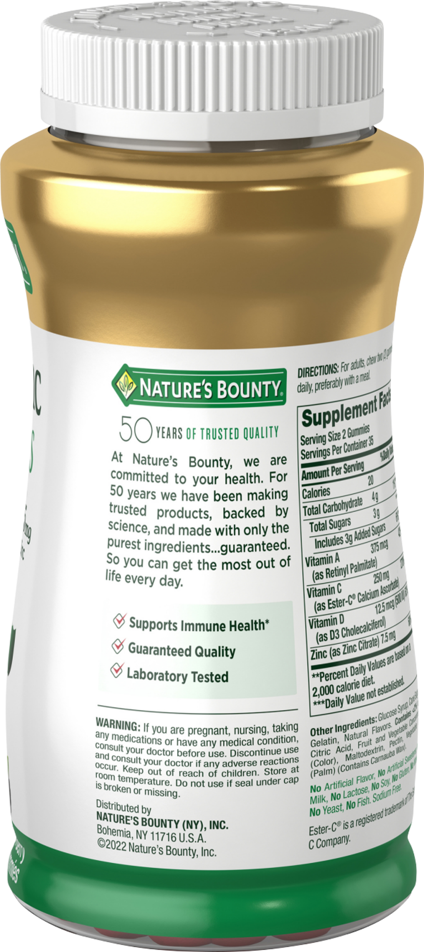 slide 5 of 9, Nature's Bounty Nature''s Bounty Vitamins C, D3, & Zinc, Immune Support Gummies, Citrus Berry, 70 ct