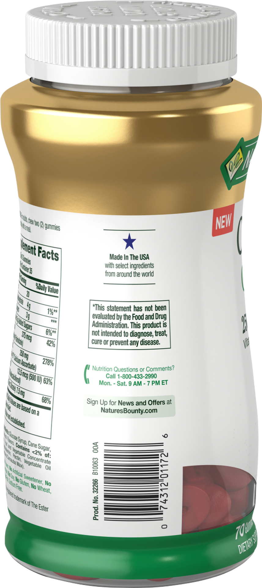 slide 9 of 9, Nature's Bounty Nature''s Bounty Vitamins C, D3, & Zinc, Immune Support Gummies, Citrus Berry, 70 ct