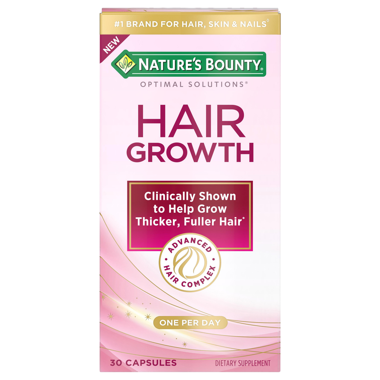 slide 1 of 2, Nature's Bounty Hair Growth Capsules, 30 ct