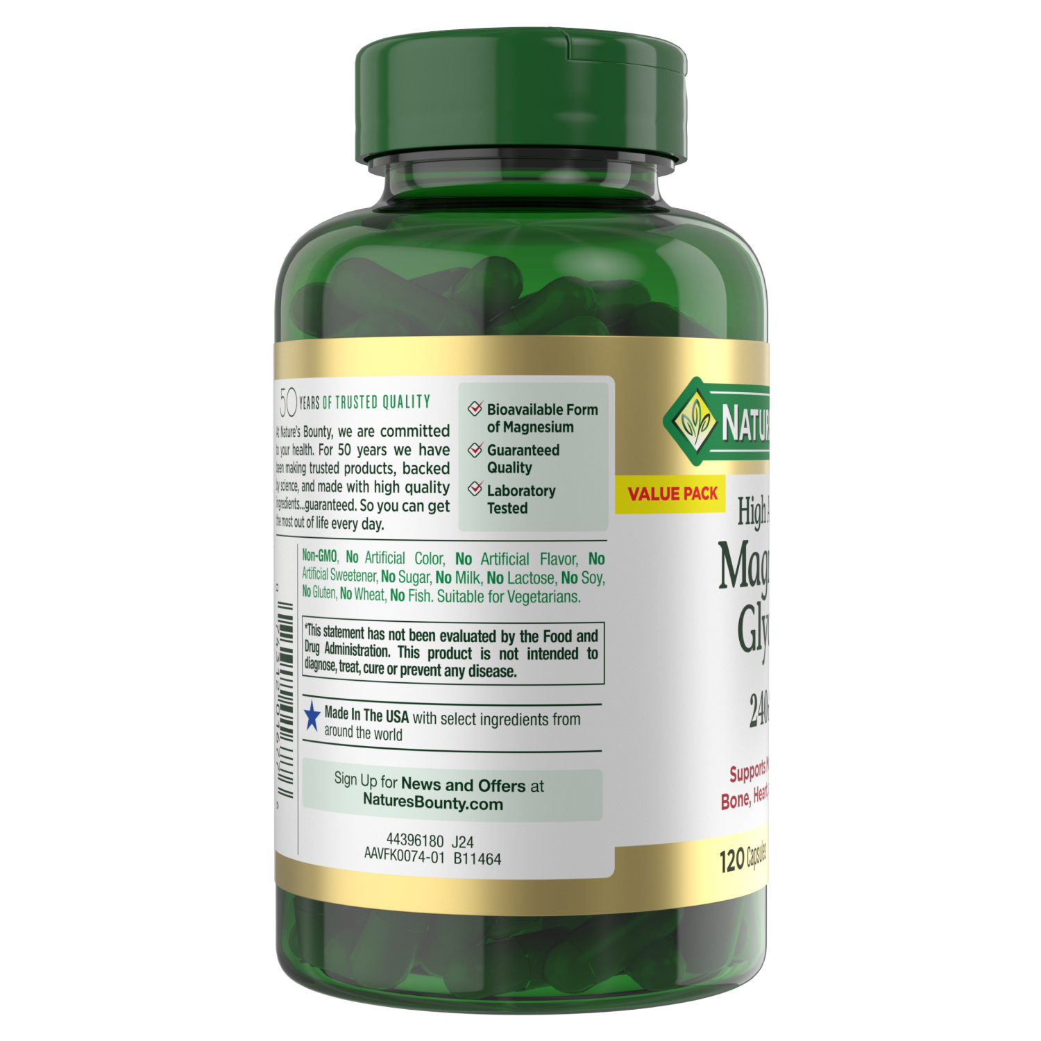 slide 2 of 4, Nature's Bounty NB MAGNESIUM GLYCINATE VS CAPS 120 CT, 120 ct