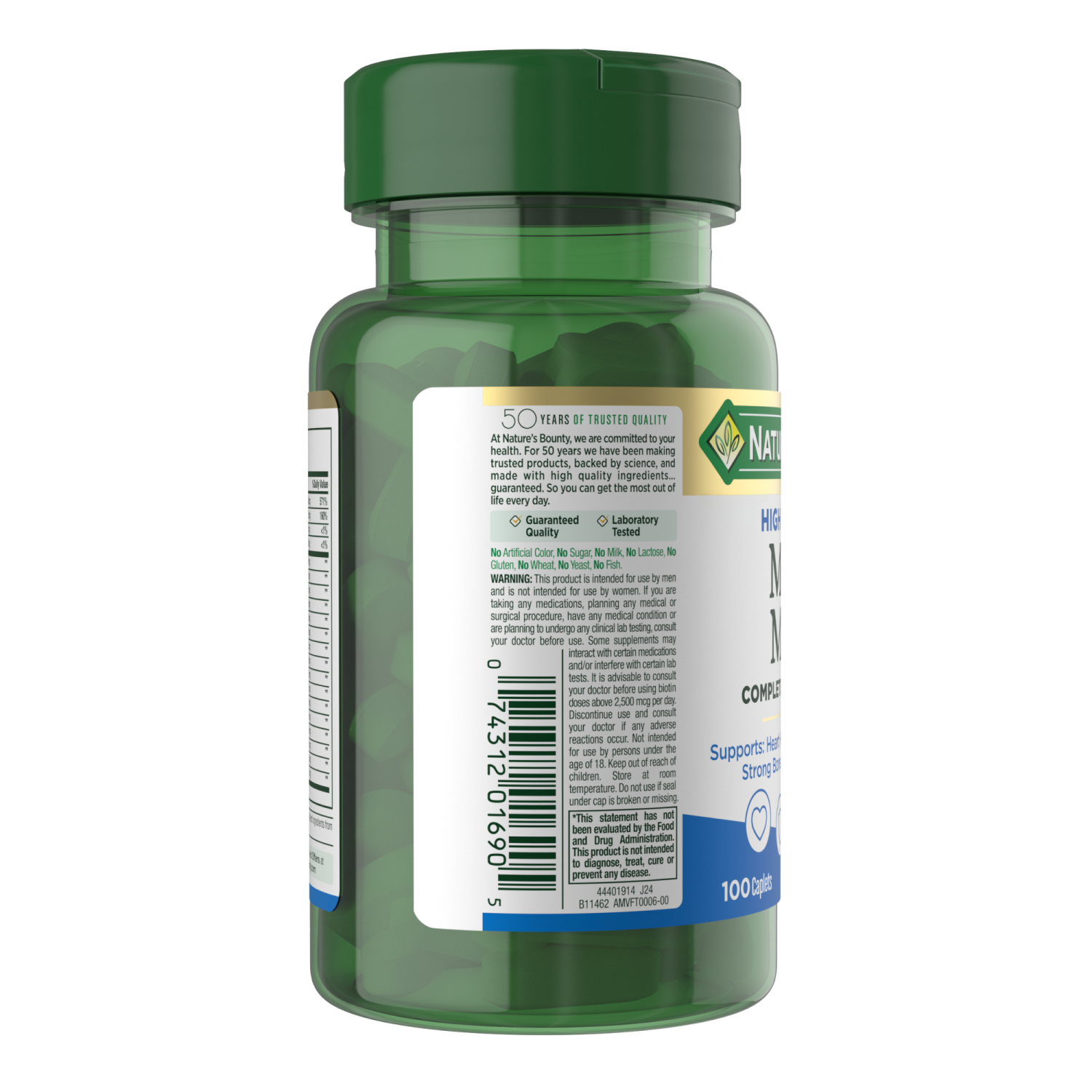 slide 5 of 6, Nature's Bounty High Potency Mens Complete Multivitamin Capsules 100 CT, 100 ct